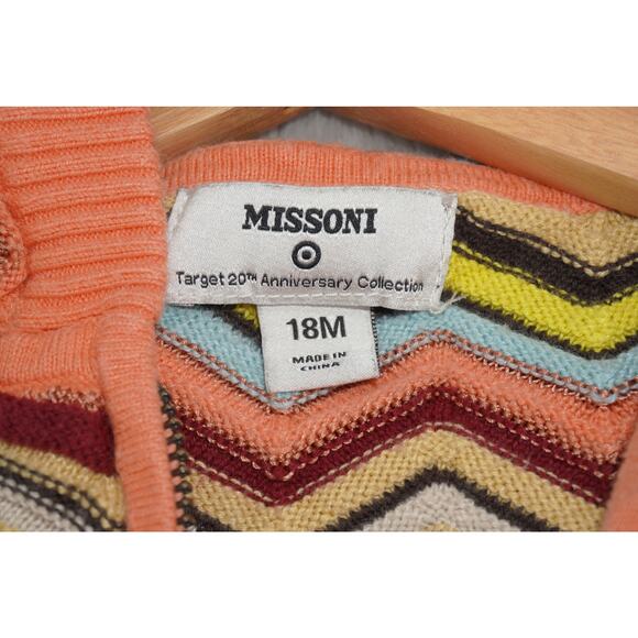 Missoni for Target Baby Zip Sweater 18M Chevron Knit Hoodie Multicolor - Picture 2 of 5